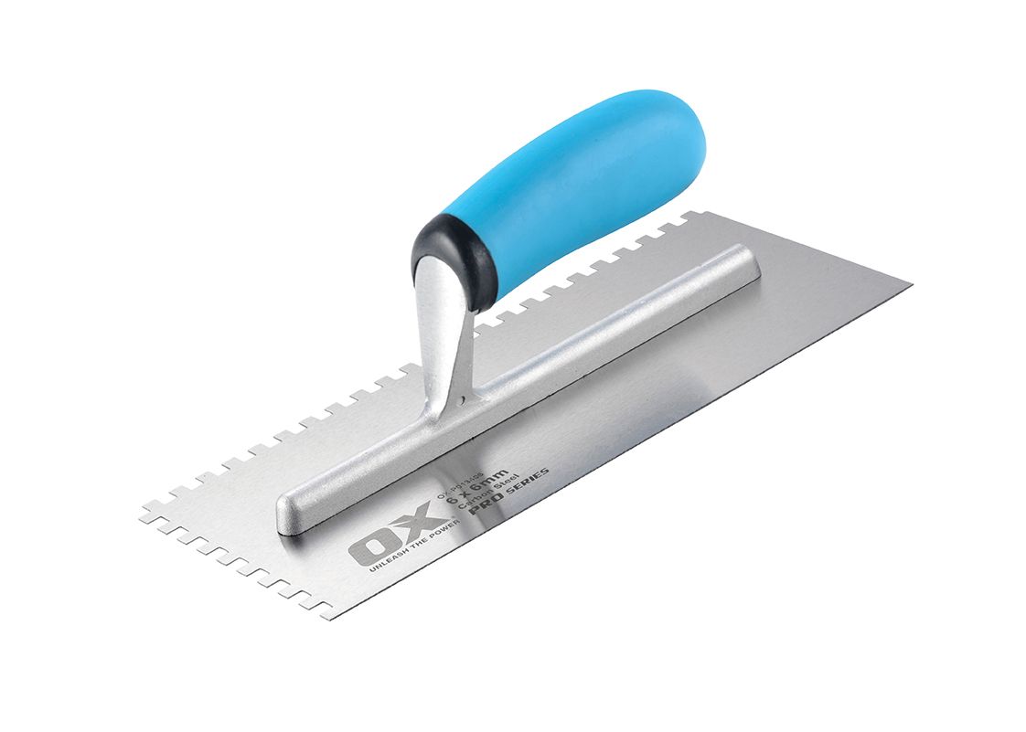 OX TRADE NOTCHED TROWEL (1/4" x 3/8" x 1/4") - Kilrich Building Centres