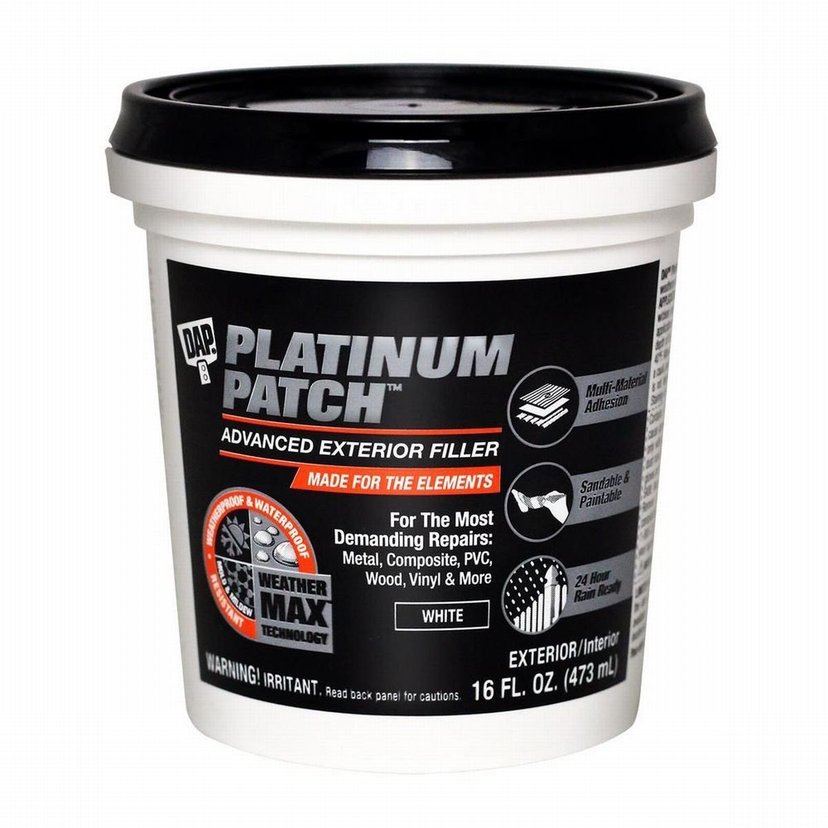 DAP PLATINUM PATCH EXTERIOR / INTERIOR FILLER - WHITE (946 ml) - Kilrich Building Centres