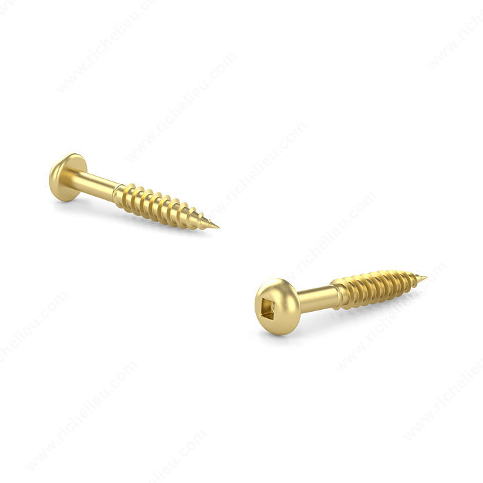 1-1/4" #8 PAN-HEAD WOOD SCREW - BRASS (6 PACK) - Kilrich Building Centres