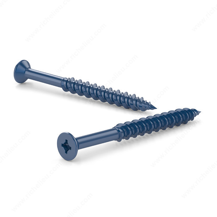 2-1/4" - 3/16" FLAT-HEAD QUADREX CONCRETE SCREW - BLUE (25 PACK) - Kilrich Building Centres
