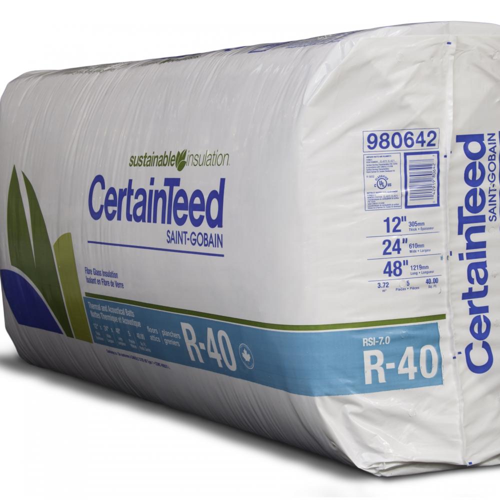 Main 2 - R40 x 24" CERTAINTEED FIBREGLASS INSULATION (40.00 sq.ft. PER BAG) -