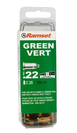 Ramset .22 CAL Single Shot Green - Kilrich Building Centres