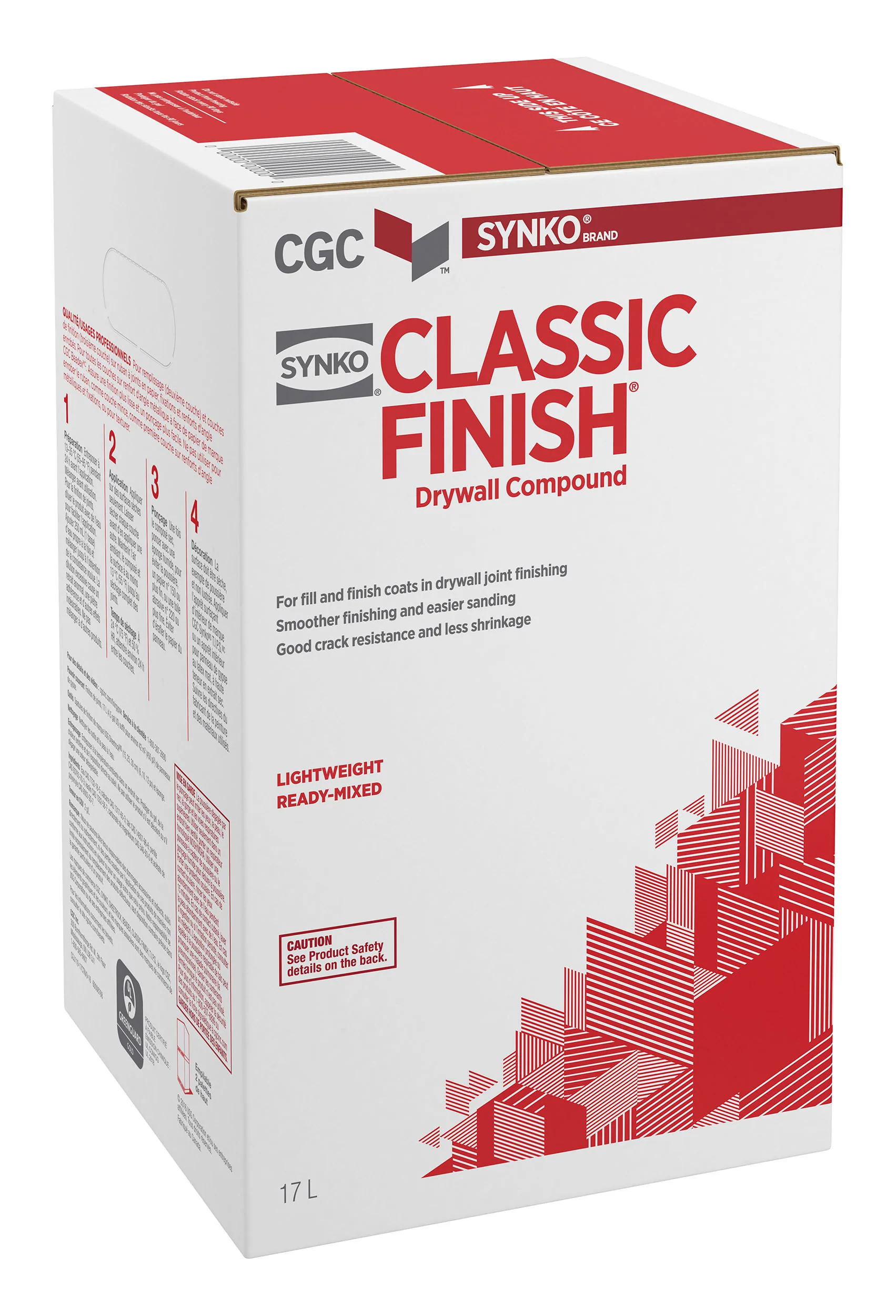 SYNKO "RED" CLASSIC FINISH DRYWALL COMPOUND (17L BOX) - Kilrich Building Centres