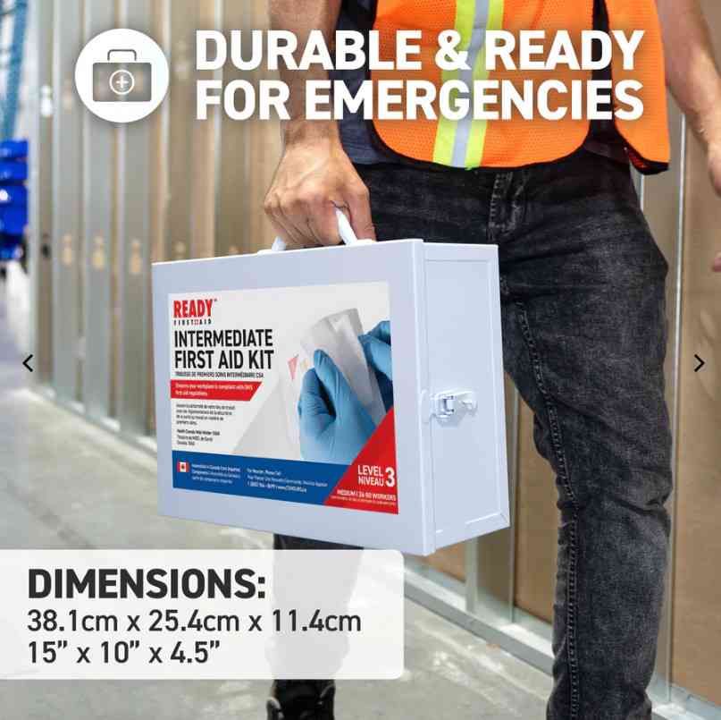 Main 5 - CSA TYPE 3 INTERMEDIATE FIRST AID KIT MEDIUM (26 - 50 WORKERS) w/ METAL CASE -