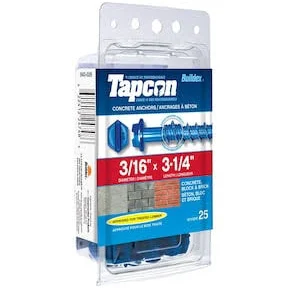 BX51096: TAPCON 3/16 X 3-1/4 PH
25PC - Kilrich Building Centres