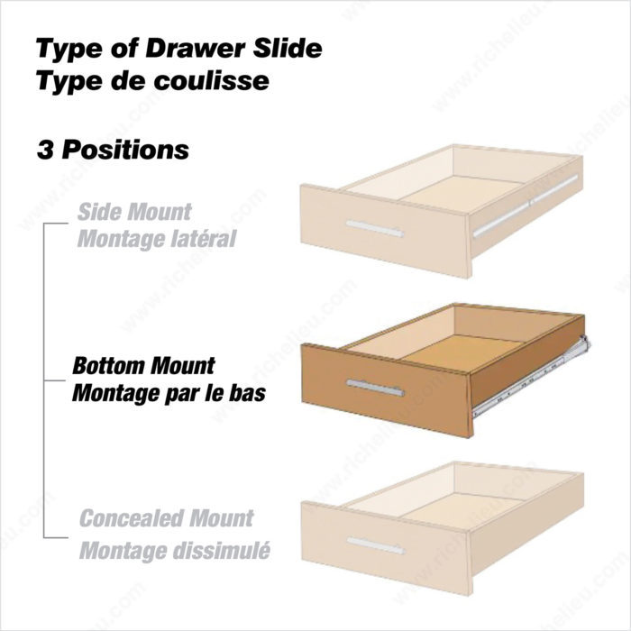 Main 2 - DRAWER SLIDE 400MM [16"] WHITE
(2) -