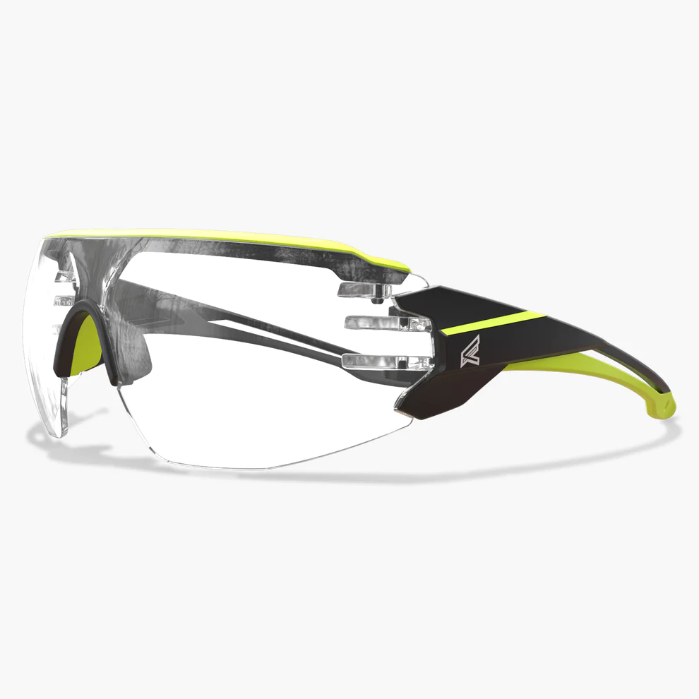 Taven - Black frame with Hi-Vis
Yellow TPR / Vapor Shield Clear
Lenses - Kilrich Building Centres
