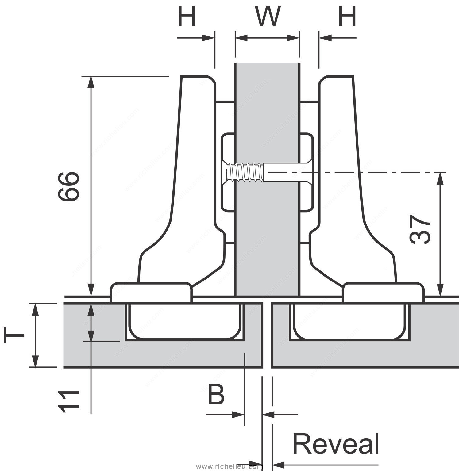 Main 3 - 100° HINGE CLIP w/ SPRING - HALF OVERLAY -