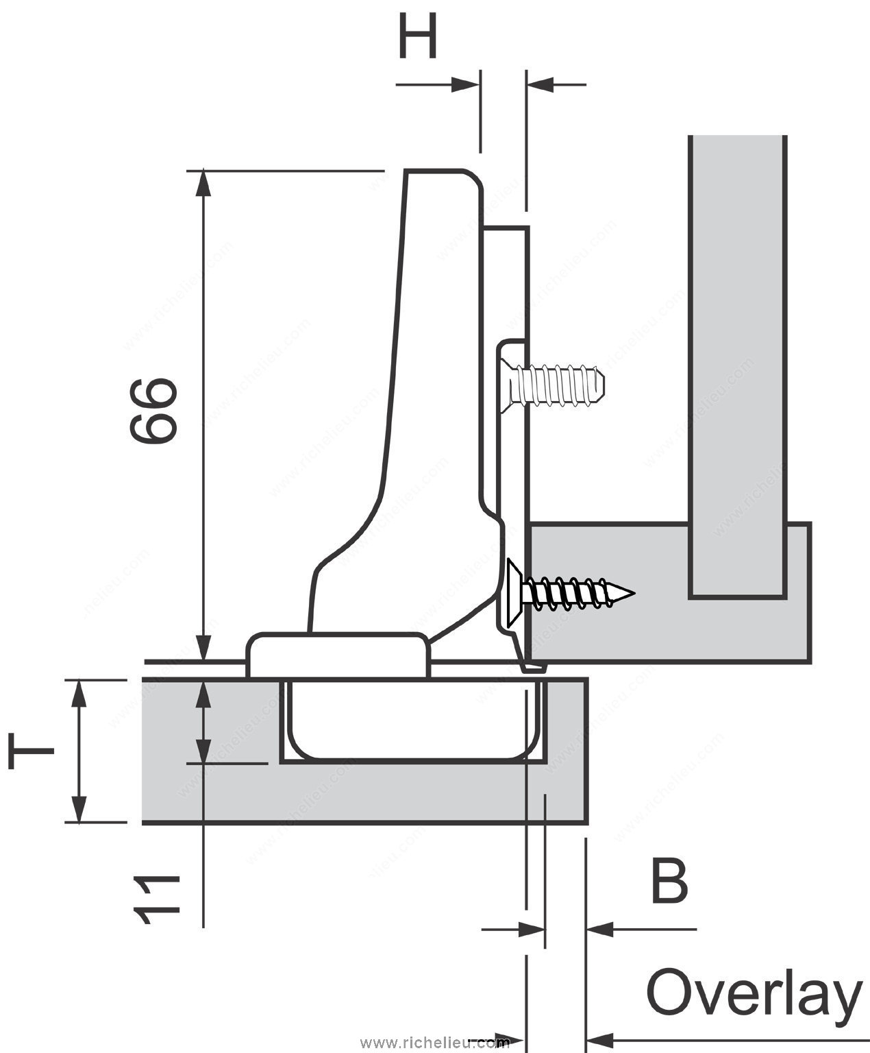 Main 4 - 100° HINGE CLIP w/ SPRING - HALF OVERLAY -
