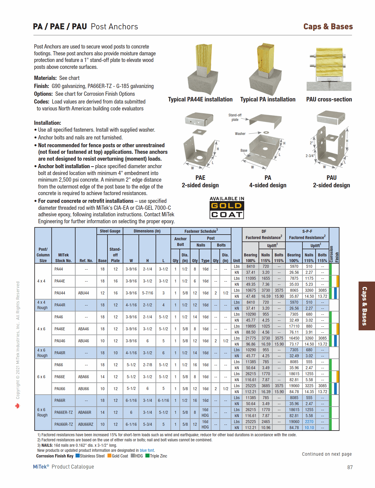 Main 2 - 6 x 6 2-SIDED POST ANCHOR -