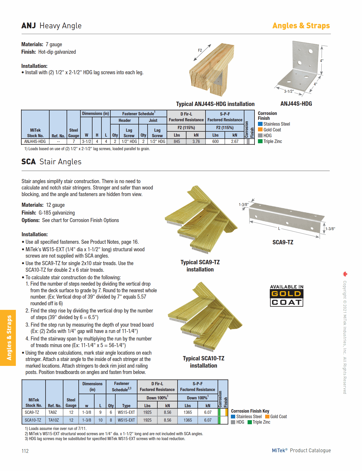 Main 2 - 9" STAIR CASE ANGLE G185 25/BOX
TA9Z -