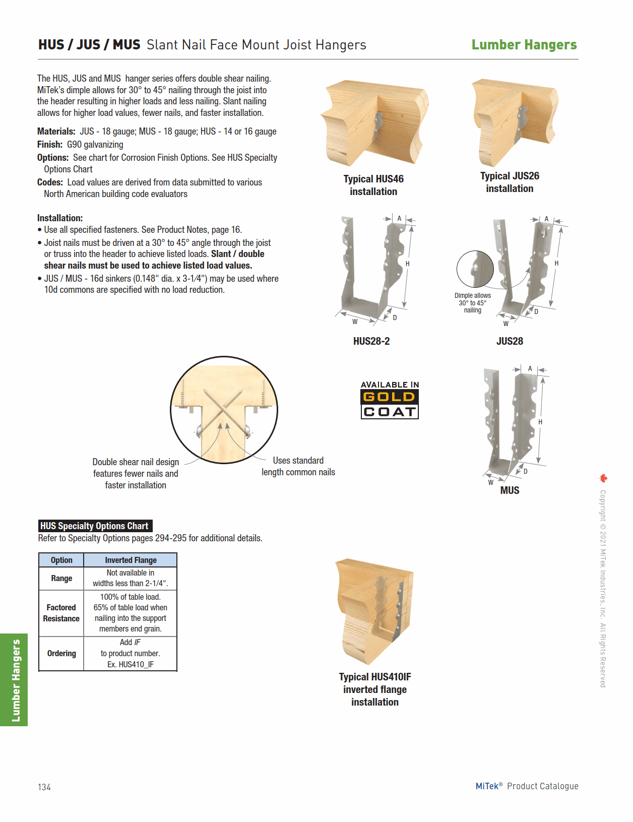 Main 2 - 2 x 6 JOIST HANGER - FACE MOUNTED (JUS26-TZ) -