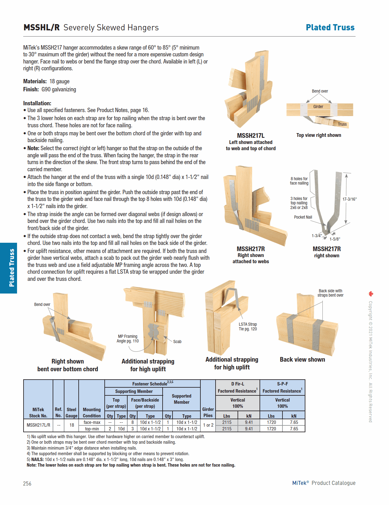 Main 2 - Severely Skwd Adj Strap Hgr
1-5/8" x 17-3/16", Left -