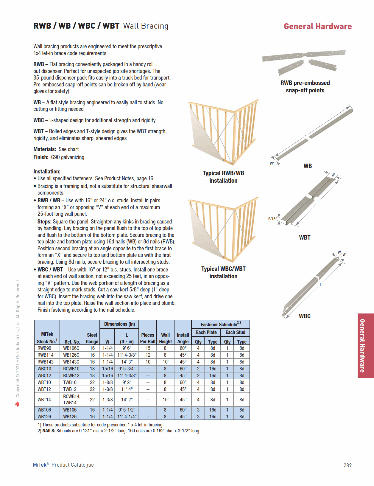 Main 2 - WIND BRACING 136"  TWB12 -