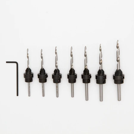 WOOD OWL COUNTERSINK \ COUNTERBORE 7 PIECE BIT SET (#'s 5, 6, 7, 8, 9,10, 12) - Kilrich Building Centres